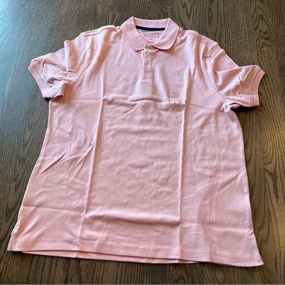 NWT Men’s Club Room short sleeve pink 3 button up collared polo top size Lg - Picture 1 of 6